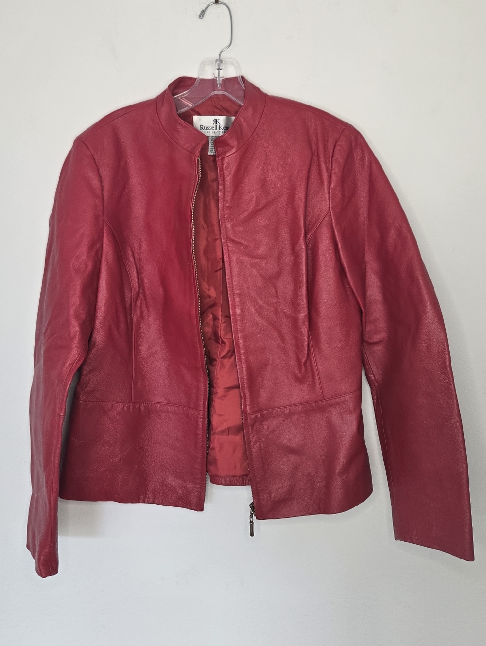 Russell Kemp Red Leather Zip Jacket | Size 12